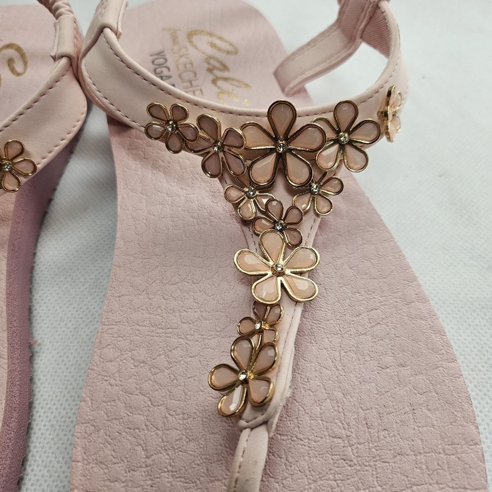 Cali Yoga Foam Meditation Embellished Slingback Thong Sandels Size 8 - Picture 3 of 8
